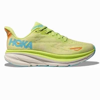 Giày chạy bộ nữ Hoka Clifton 9 Wide Xanh Neon (1132211-LCS)