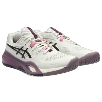 Giày pickleball nữ Asics Gel Resolution X Soft Oat/Dark Aubergine (1042A279-250)