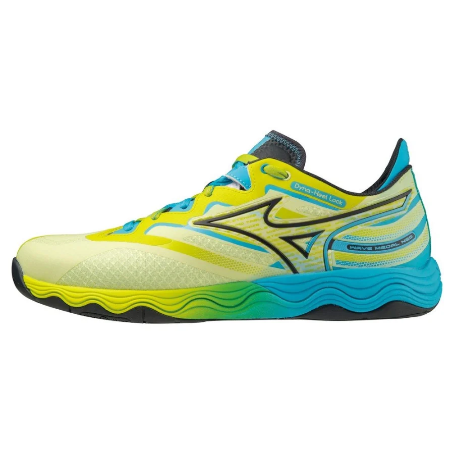 Giày bóng bàn MIZUNO WAVE MEDAL NEO Vàng Đen Xanh Nhạt (81GA232501)