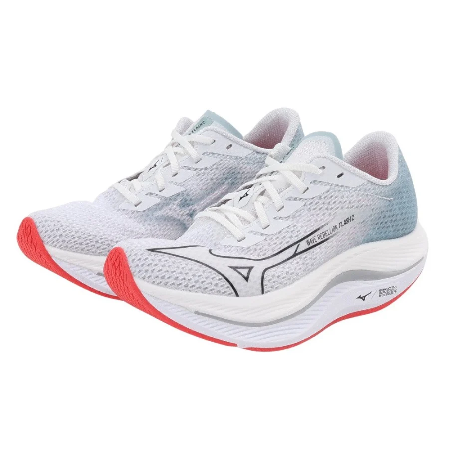 Giày chạy bộ nữ MIZUNO Wave Rebellion Flash2 Trắng Đen Xám (J1GD243521)