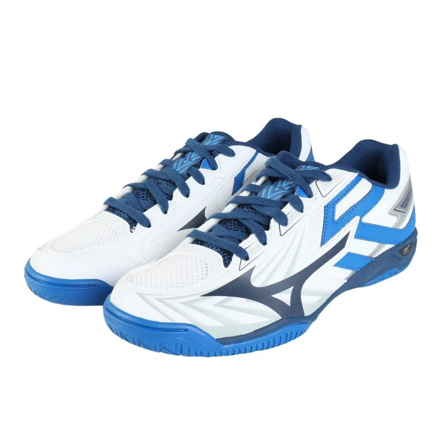 Giày bóng bàn MIZUNO WAVE KAISER BLK 8 Trắng-Xanh Navy-Xanh Dương (81GA242001)