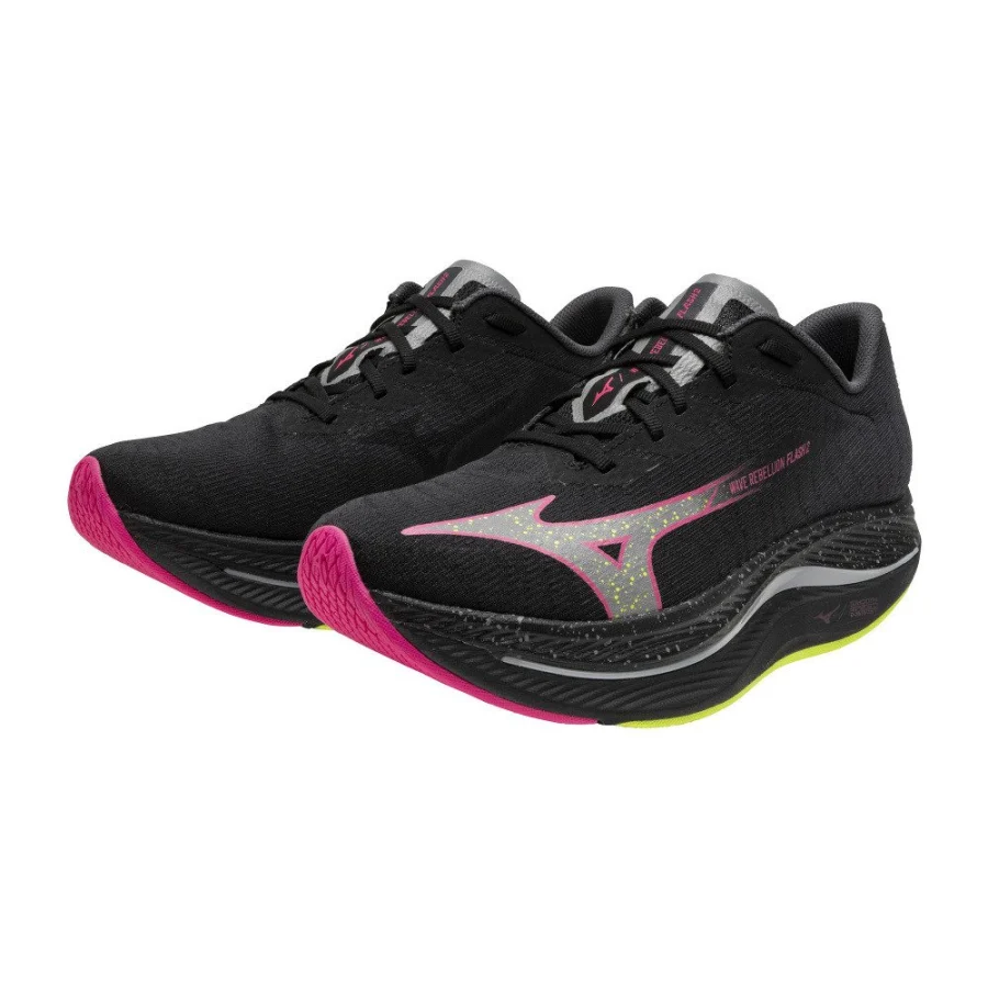 Giày chạy bộ MIZUNO WAVE REBELLION FLASH 2 Đen Hồng Vàng (J1GC243652)