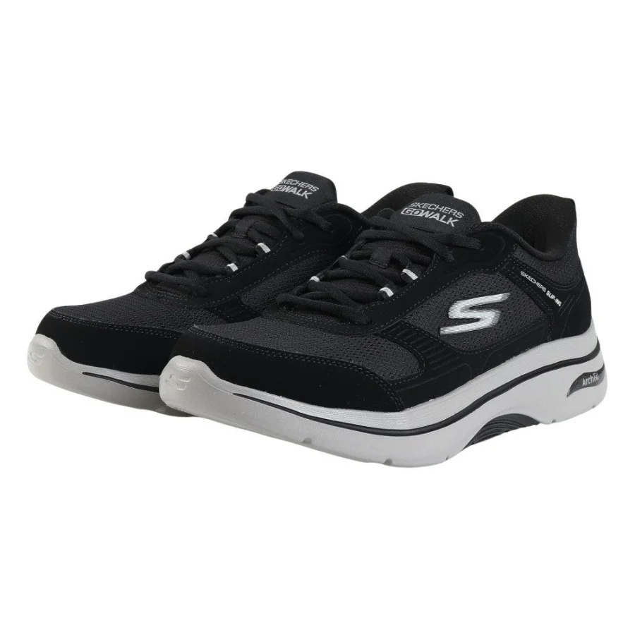 Giày sneaker nam SKECHERS Go Walk Arch Fit Đen (216650-BKGY)