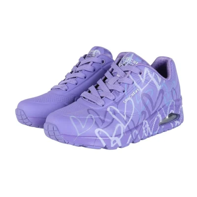 Giày sneaker nữ SKECHERS Uno Spread the Love Tím (155507-PUR)