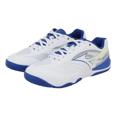 Giày bóng bàn MIZUNO WAVE MEDAL 8 WIDE Trắng/Xanh Dương/Vàng (81GA258306)
