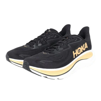 Giày chạy bộ nữ HOKA Clifton 10 Đen Vàng (1162031-BKGD)