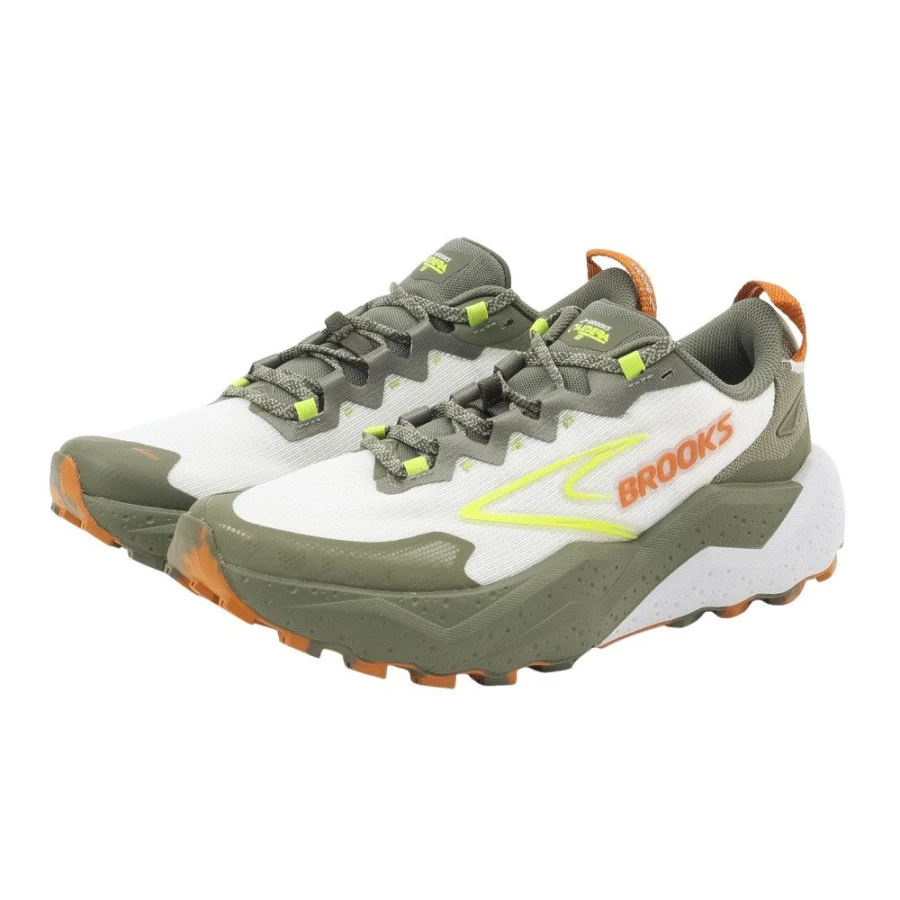 Giày chạy bộ nam BROOKS Caldera 8 Trắng/Xanh Olive (BMM4403)