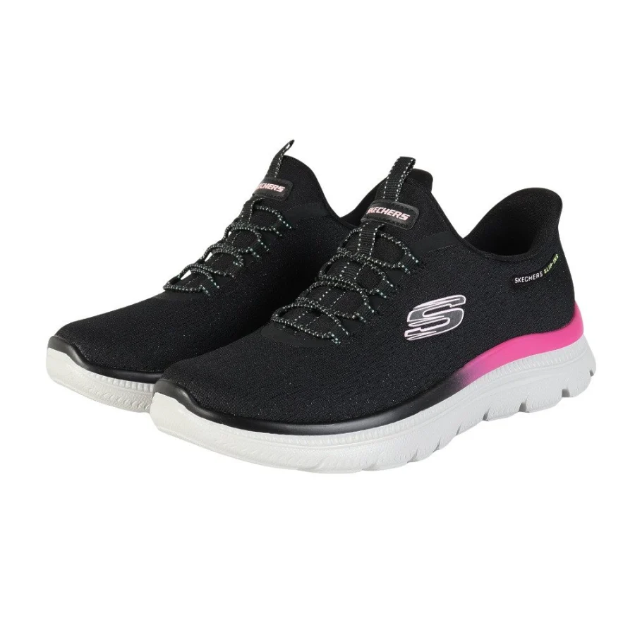 Giày sneaker nữ SKECHERS Summit Plus Shimmering Stride Đen Hồng (150619-BKMT)