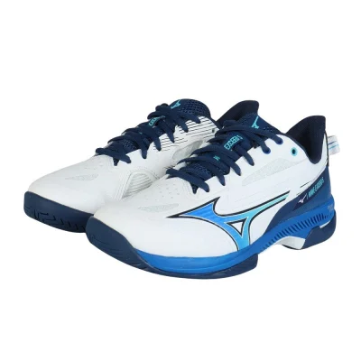 Giày tennis MIZUNO Wave Exceed 5 WIDE AC Trắng-Xanh Navy (61GA231529)
