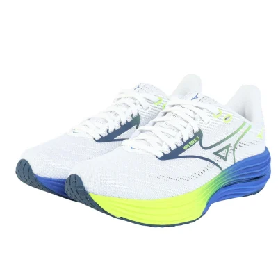 Giày chạy bộ nam MIZUNO WAVE RIDER 29 Trắng/Xanh Dương (J1GC250353)