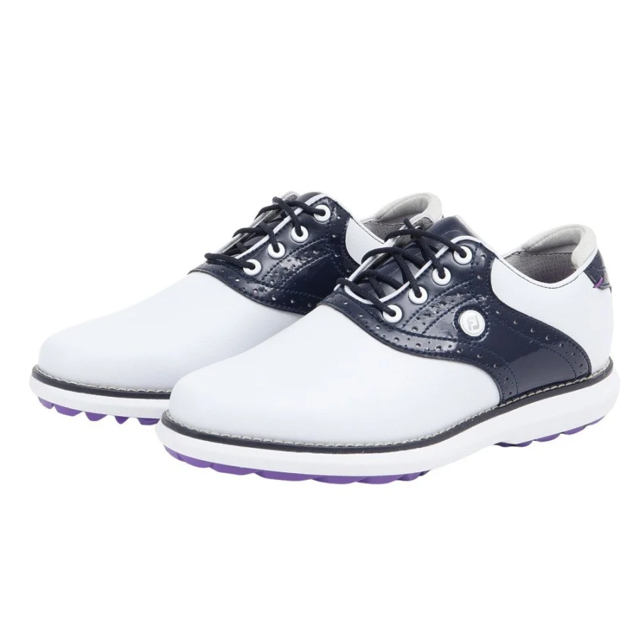 Giày golf nữ FOOT JOY Traditionals Trắng/Xanh Navy (97899 W)